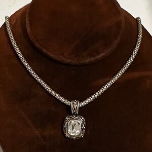 Silver tone rhinestone necklace
